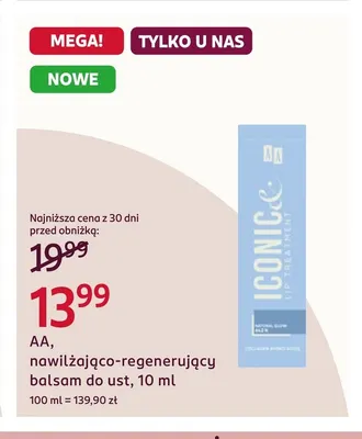 Nawilżająco-regenerujący balsam do ust AA promocja w Rossmann