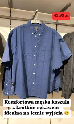 Koszula męska z krótkim rękawem H&M promocja w H&M