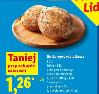 Bułka wysokobiałkowa Piekarnia Lidla promocja w Lidl