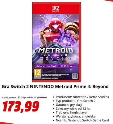 Gra Switch 2 Nintendo Metroid Prime 4: Beyond promocja w Media Markt