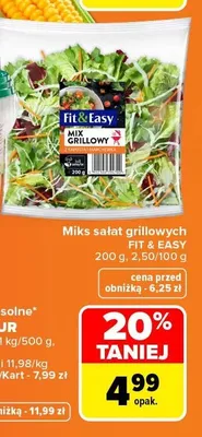 Miks sałat grillowych Fit & Easy promocja w Carrefour