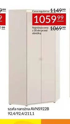 Szafa narożna AVNS922B Avellin promocja w Abra Meble