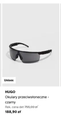 Okulary przeciwsłoneczne HUGO czarne promocja w Lounge by Zalando