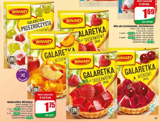 Galaretka przezroczysta cytrynowy smak Winiary promocja w Dino