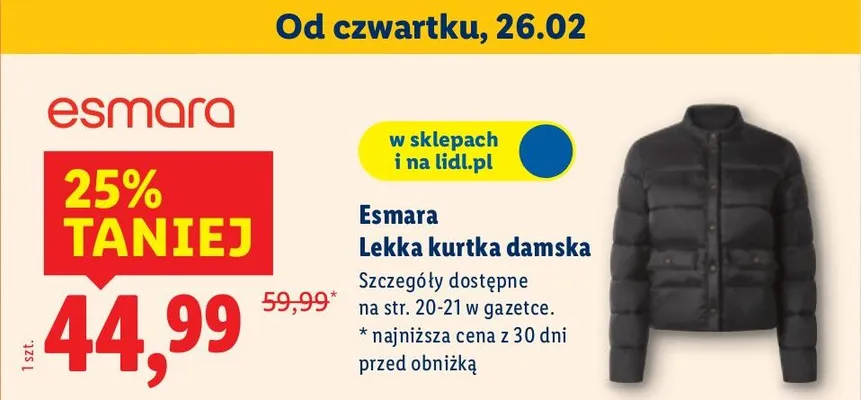 Lekka kurtka damska promocja w Lidl