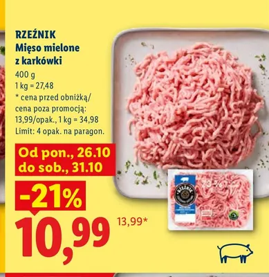 Mięso mielone z karkówki Rzeźnik promocja w Lidl