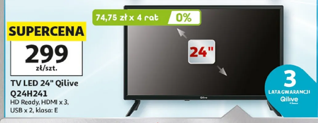 Telewizor LED 24" Qilive Q24H241 promocja w Auchan
