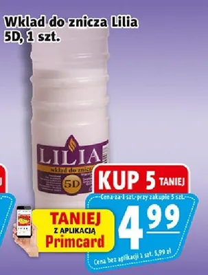 Wkład do znicza Lilia 5D promocja w Prim Market