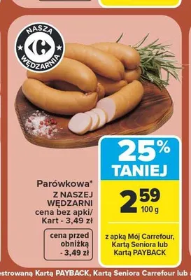Parówkowa Z Naszej Wędzarni promocja w Carrefour