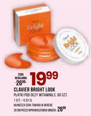 Płatki Clavier Bright Look pod oczy witamina C promocja w Drogerie Natura