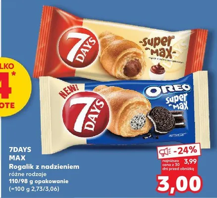 Rogalik z nadzieniem Oreo Super Max 7Days promocja w Kaufland
