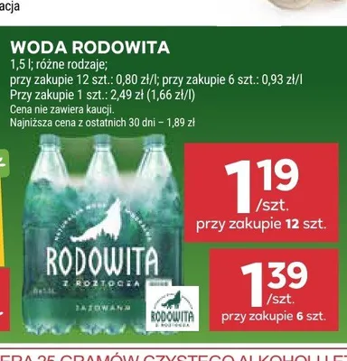 Woda mineralna Rodowita promocja w Stokrotka