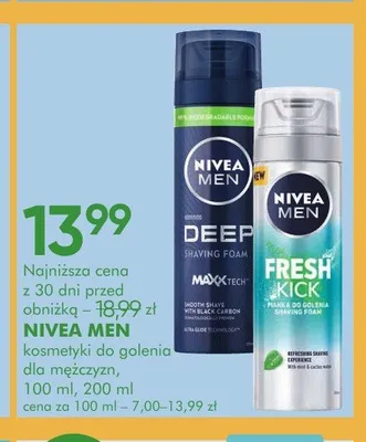 Pianka do golenia Nivea Men Fresh Kick promocja w Super-Pharm