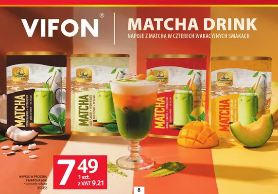 Napój w proszku z matchą o smaku kokosowym Vifon promocja w Selgros