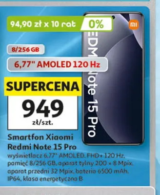 Smartfon Xiaomi Redmi Note 15 Pro promocja w Auchan