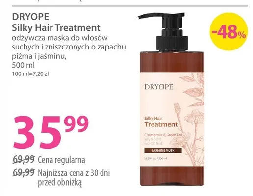 Odżywcza maska do włosów suchych i zniszczonych o zapachu piżma i jaśminu promocja w Hebe