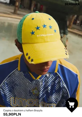 Czapka z daszkiem z haftem Brazylia Bershka promocja w Bershka