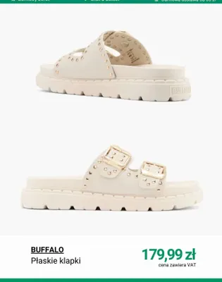 Płaskie klapki BUFFALO promocja w Deichmann
