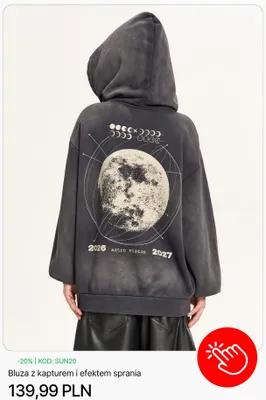 Bluza z kapturem i efektem sprania Cropp promocja w Cropp