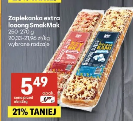 Zapiekanka extra looong z pieczarkami SmakMak promocja w Delikatesy Centrum