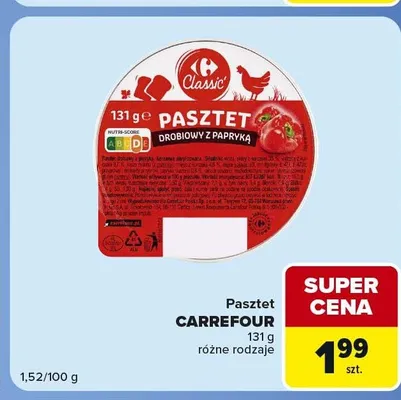 Pasztet drobiowy z papryką Carrefour promocja w Carrefour Express