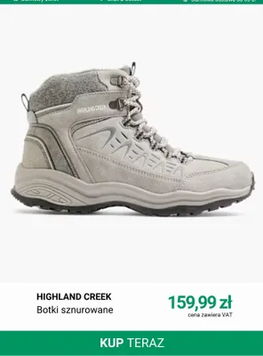 Botki sznurowane Highland Creek promocja w Deichmann