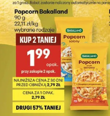 Popcorn Bakalland Solony promocja w Delikatesy Centrum