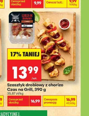 Szaszłyk drobiowy z chorizo Czas na Grill promocja w Biedronka
