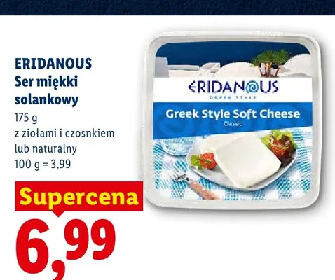 Ser miękki solankowy z ziołami i czosnkiem Eridanous promocja w Lidl