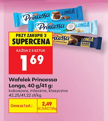 Wafelek Princessa Longa kokosowa promocja w Biedronka