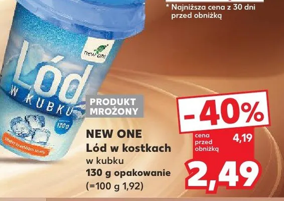 Lód w kostkach w kubku NEW ONE promocja w Kaufland