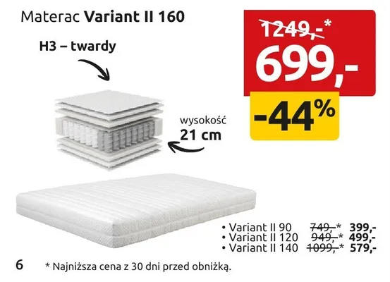 Materac Variant II 160 promocja w Black Red White
