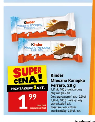 Kinder Mleczna Kanapka Ferrero promocja w Twój Market