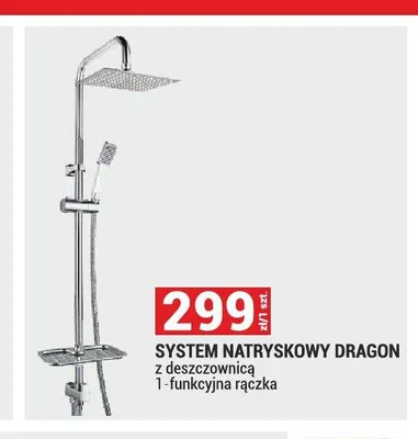 System natryskowy Dragon 1-funkcyjna rączka promocja w Merkury Market