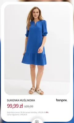 Sukienka muślinowa Bonprix. promocja w bonprix