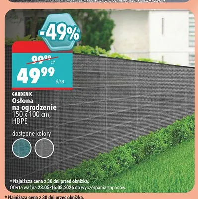 Osłona na ogrodzenie Gardenic 150x100 cm promocja w Biedronka