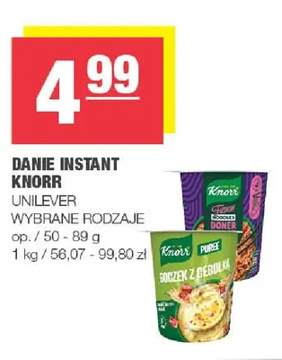 Danie instant puree boczek z cebulką Knorr promocja w SPAR