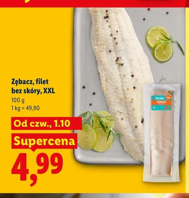 Zębacz filet bez skóry XXL Ocean promocja w Lidl