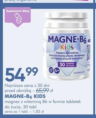 Magnez z witaminą B6 w formie tabletek do żucia MAGNE-B6 Kids promocja w Super-Pharm