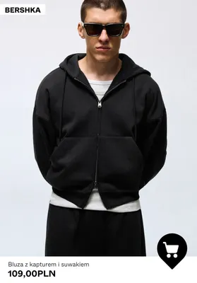 Bluza z kapturem i suwakiem Bershka promocja w Bershka