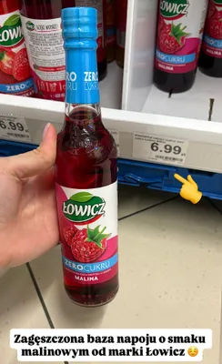 Zagęszczona baza napoju malina zero cukru promocja w Dino