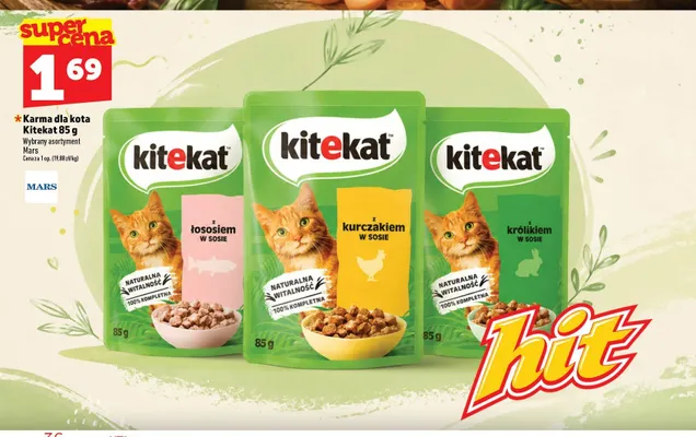 Karma dla kota Kitekat z łososiem w sosie promocja w TOPAZ
