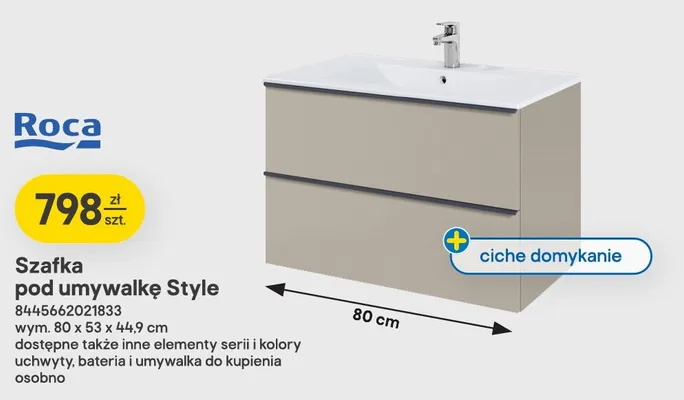 Szafka pod umywalkę Roca Style promocja w Castorama