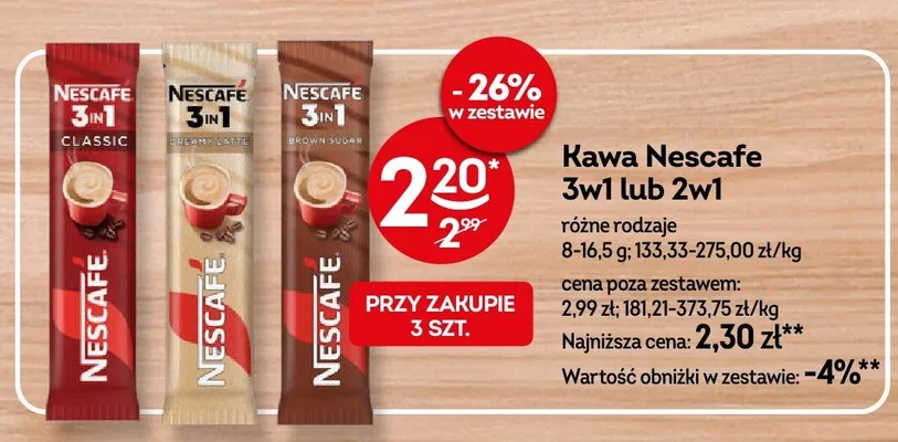 Kawa 3w1 lub 2w1 różne rodzaje promocja w Żabka