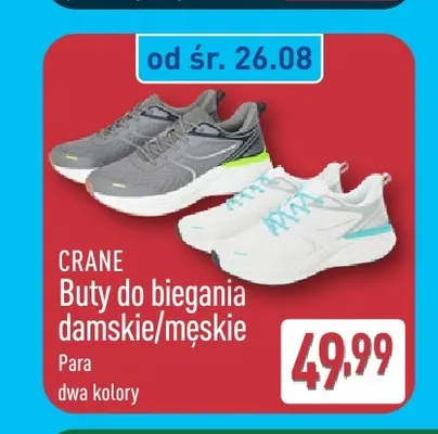 Buty do biegania damskie męskie Crane promocja w Aldi