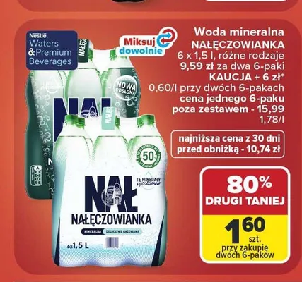 Woda mineralna Nałęczowianka gazowana promocja w Carrefour