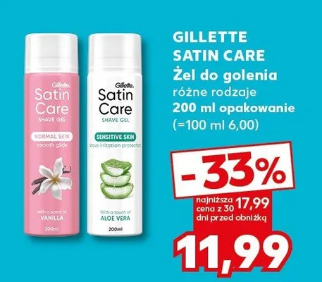 Żel do golenia Satin Care różne rodzaje promocja w Kaufland