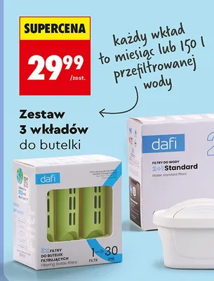 Zestaw 3 wkładów filtrujących do butelki Dafi promocja w Biedronka