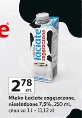 Mleko zagęszczone niesłodzone promocja w Auchan