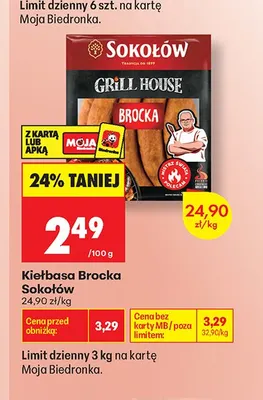 Kiełbasa Brocka Sokołów promocja w Biedronka